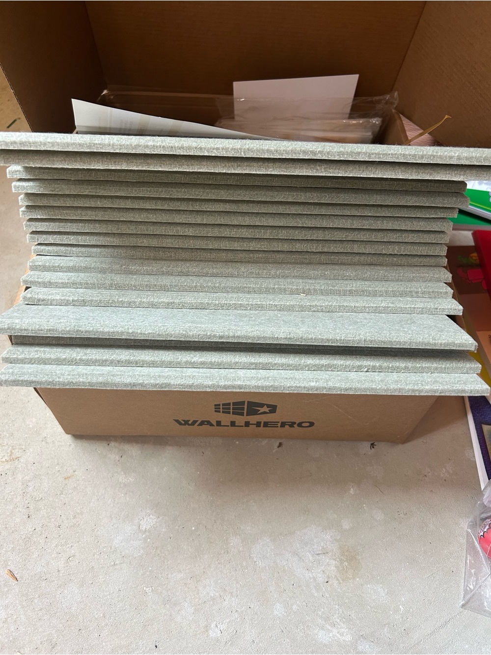 Felt Wall Tiles- Self-Adhesive - Sage Green - for office/school building/class
